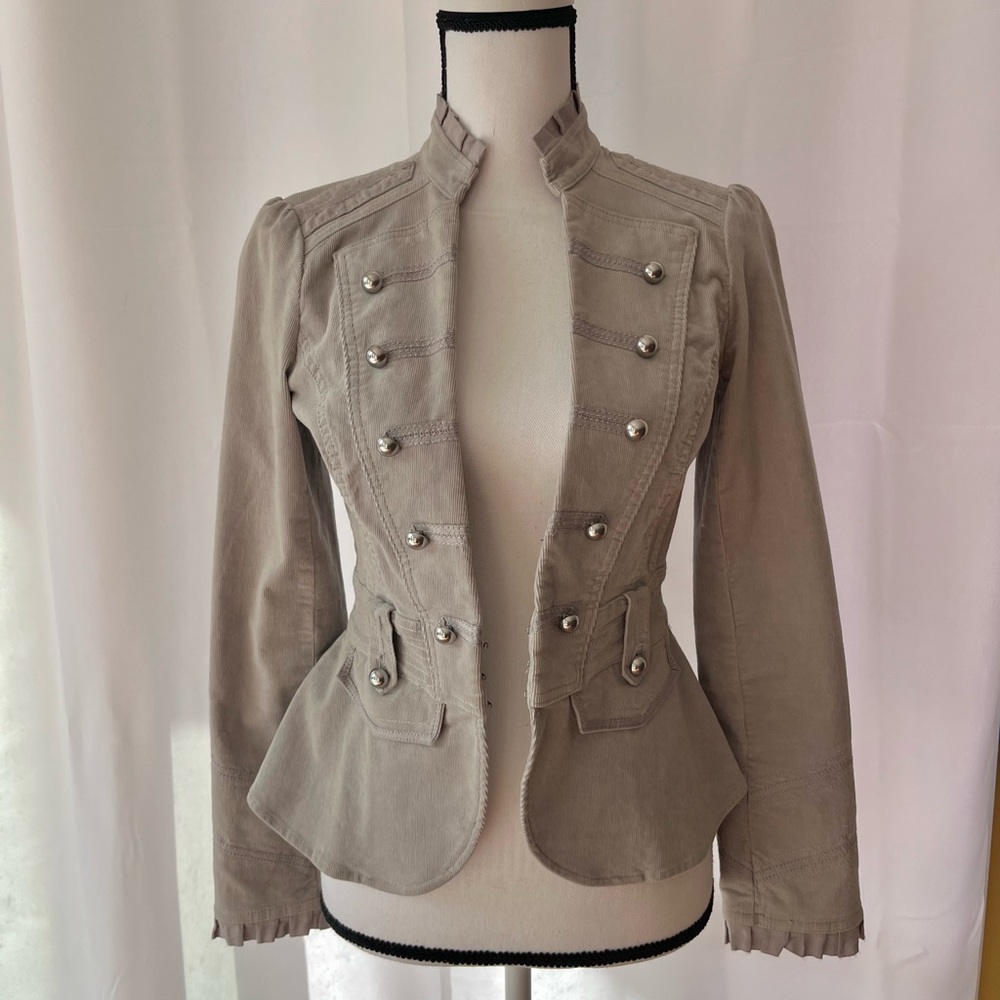 White House Black Market Beige Military Style Blazer
